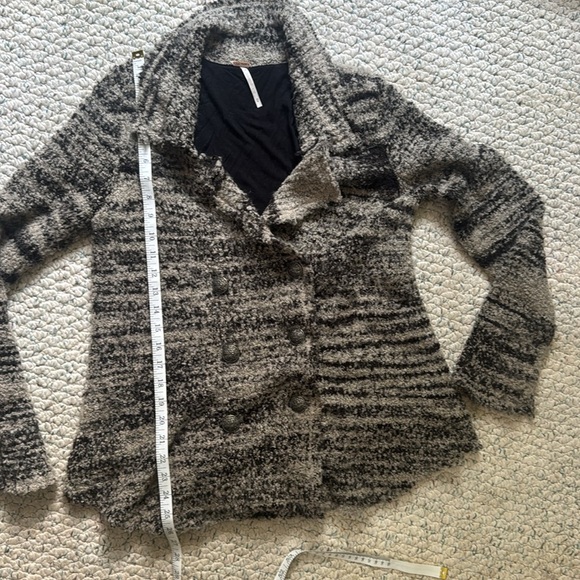 Free People Zebra Yarn Double Breasted Knit Cardigan - Picture 4 of 7